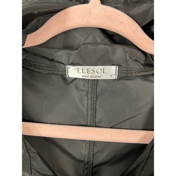 ELESOL Black Longline Windbreaker Jacket XL Gorpcore Minimalist Utility Parka - Picture 8 of 12